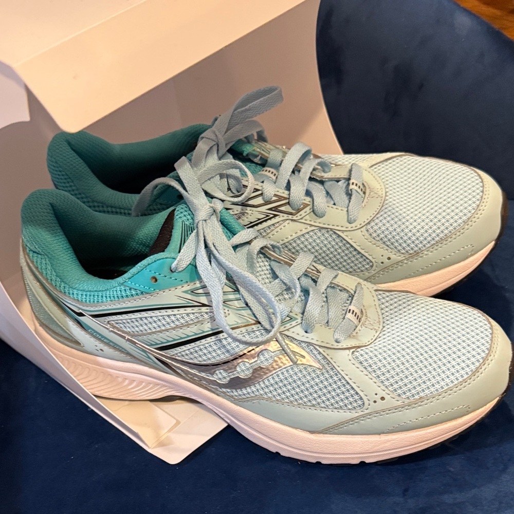 Saucony Teal and White Athletic Shoes